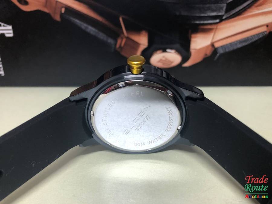 Buren Rubber Strap Men's Large dial 44mm Watch
