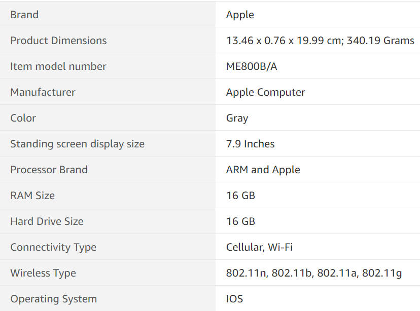 Apple ME800B/A - iPad mini 2 with Retina display Wi-Fi + Cellular 16GB - Space Grey