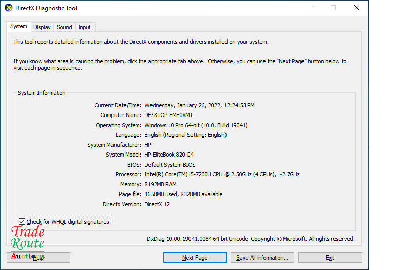 HP ELITEBOOK 820 G4 LAPTOP | CORE i5 7200U 2.5GHZ | 8GB RAM | 320GB HDD | WIN 10 PRO | LAPTOP