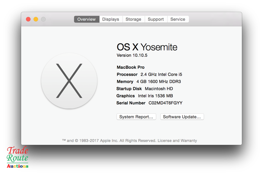 Apple MacBook Pro 13.3-inch  | Core i5 2.4GHz | 4GB RAM | 128GB SSD  ** RETINA DISPLAY * LATE 2013