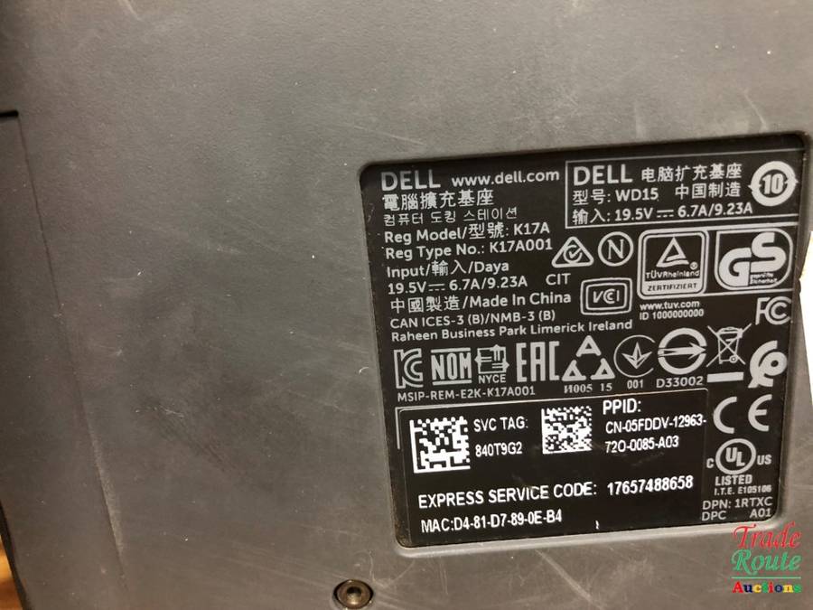 Docking Station - DELL WD15 4K Business Docking Station K17A USB-C K17A001 - for DELL Laptops