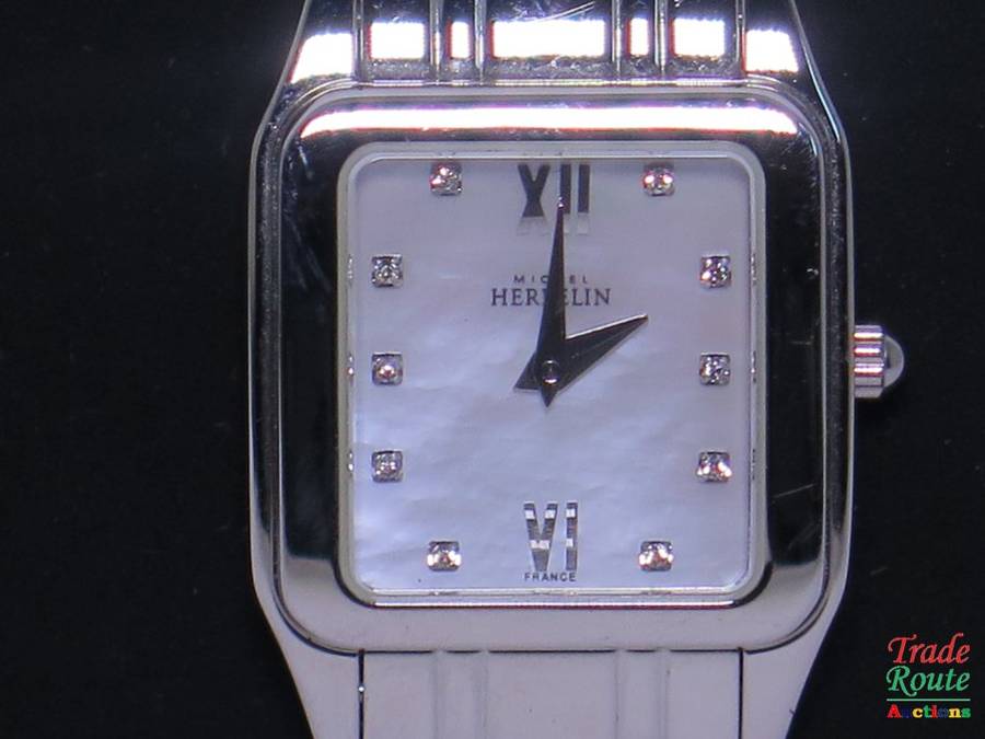 Michel Herbelin Women`s Watch Stainless Steel Bracelet Mother of Pearl Dial - 17427.1 - unworn DEMO