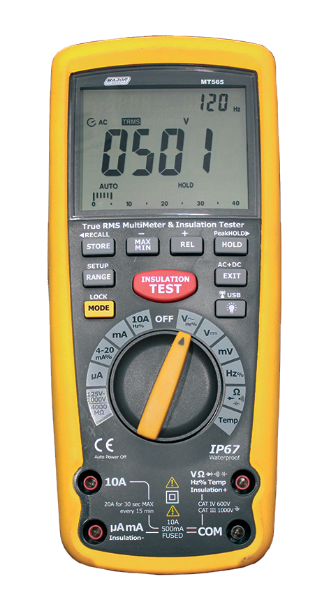MajorTech MT565 TRMS DMM (125V, 250V, 500V & 1000V)  Insulation Multimeter