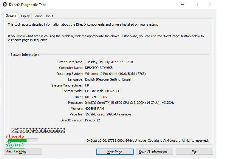 HP EliteDesk 800 G2 Small Form Factor PC | Core i5 6500 6th Gen 3.20Ghz | 4GB RAM | 500GB HDD