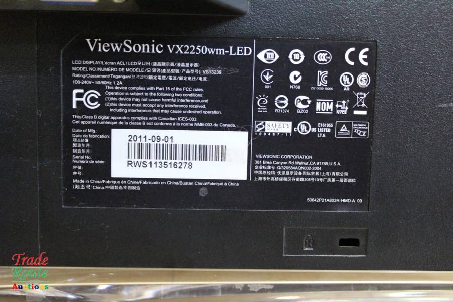 ViewSonic vx2250 VS13239 21.5-inch Widescreen LED Monitor 1080P FULL HD [ NO STAND ]