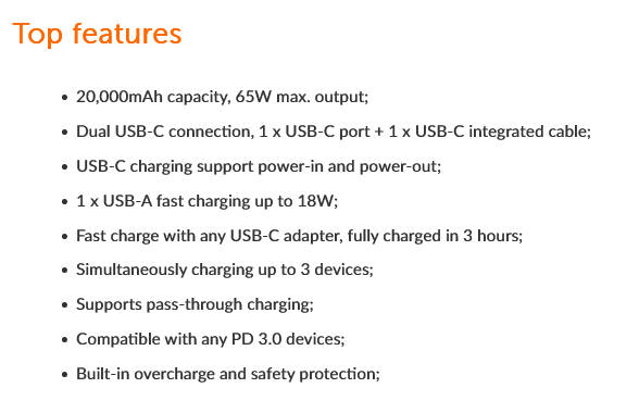 Lenovo Go USB-C Laptop Power Bank (20000mAh) - DEMO OPEN BOX