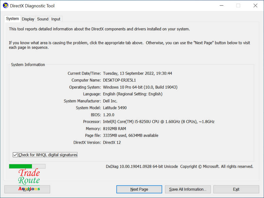 Dell Latitude 5490 Full HD 14` LAPTOP | Intel Core i5 8250U 8th Gen 1.8GHz | 8GB RAM 256GB SSD NVMe