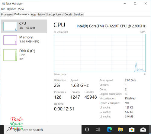 Lenovo ThinkCentre M72E M3267 MINI DESKTOP PC | Core i3 3220T CPU @ 2.8GHz | 4GB RAM | 320GB HDD