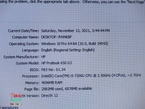 HP PROBOOK 650 G3 15.6Inch NOTEBOOK | CORE i5 7200U 7th Gen 2.50GHZ | 4GB RAM | 500GB HDD | LAPTOP