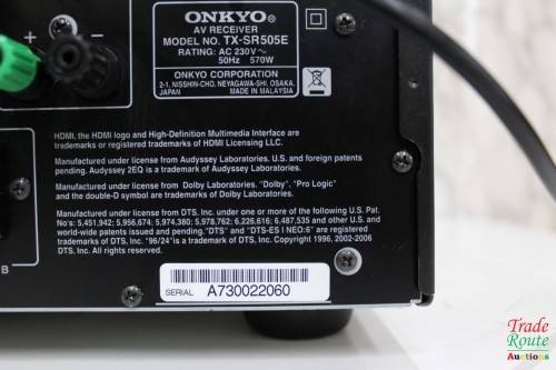 Onkyo 7.1CH AV Receiver 130W/CH - TX-SR505E Salvage stock