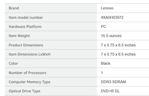 Lenovo ThinkCentre Tiny-in-one Super Multi-burner DVD/RW External Drive