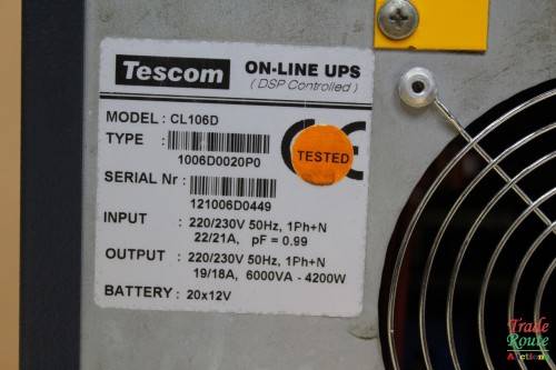 TESCOM ON-LINE UPS CL106D 6 KVA - Needs new batteries