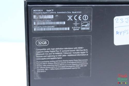 Apple TV 32GB | 4th Gen | A1625 | MGY52SO/A | with Remote in BOX