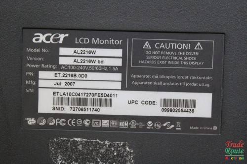 Acer AL2216W 22 Inch Widescreen LCD Monitor [DVI / VGA]