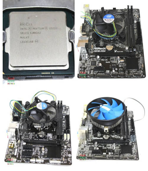 3 X Computer Motherboards Assorted + 3 x Processors (Core i5 + Pentium + Celeron)  [salvage stock]