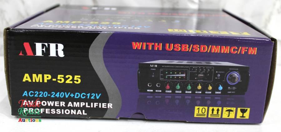 AFR Digital Audio Amplifier AMP-525 FM RADIO - USB - SD CARD - 12V DC / 220V AC
