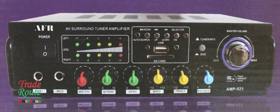 AFR Digital Audio Amplifier AMP-525 FM RADIO - USB - SD CARD - 12V DC / 220V AC