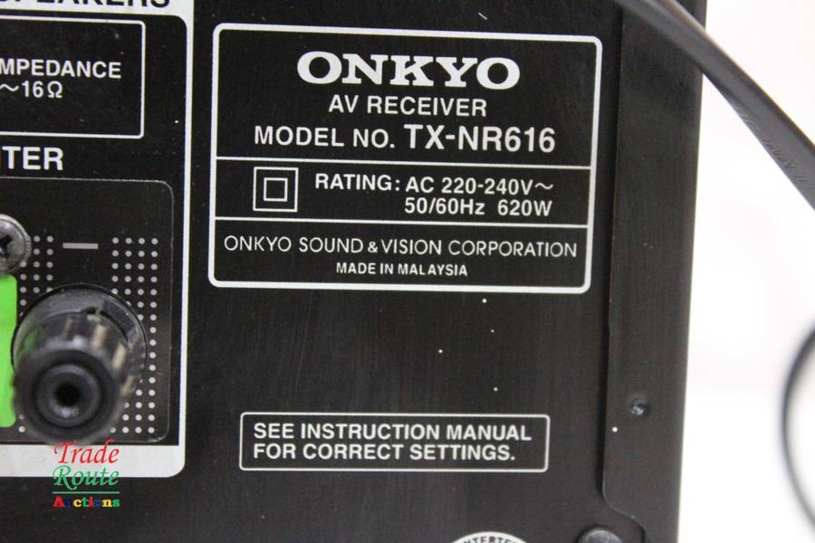 ONKYO TX-NR616 7.2- Channel Network A/V Receiver - [ NO SOUND ] [FOR SPARES OR REPAIR]