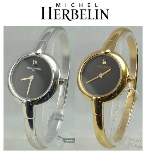 MICHEL HERBELIN BANGLE STYLE LADIES WATCH - 17030 *** R 7,000-00 *** CHOICES GOLD PLATED / S-STEEL
