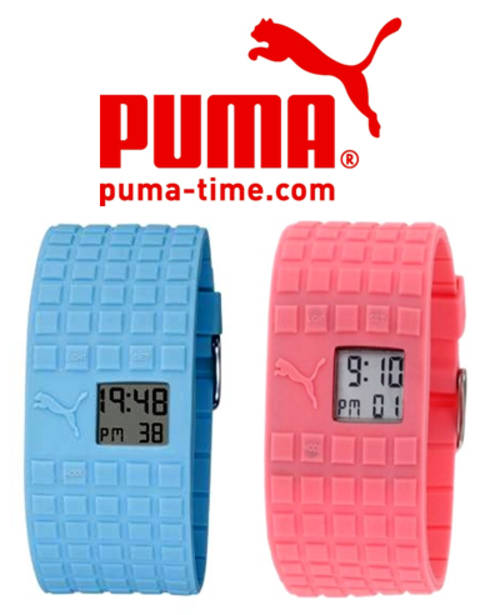 PUMA SILICONE RUBBER STRAP - SPORTS WATCH - DIGITAL ( BLUE ) **** PUMA SPORTS ****
