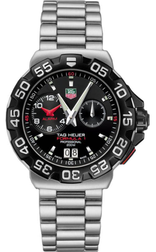 Tag Heuer Alarm Stainless Steel Men's Formula 1 Alarm Chronograph Wrist Watch  WAH111A - in BOX