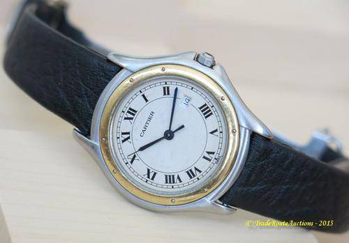 CARTIER STAINLESS STEEL & YELLOW GOLD QUARTZ MIDSIZE WATCH