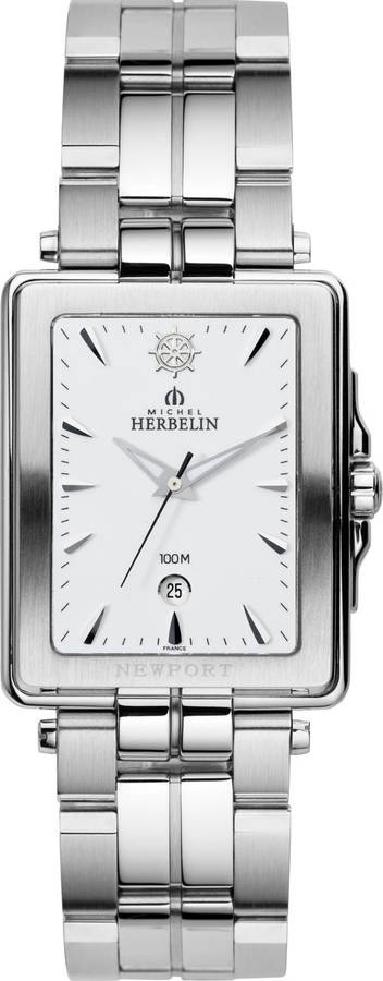Michel Herbelin SS  Newport Yacht Club White Silver Bracelet Watch - 12466-B11