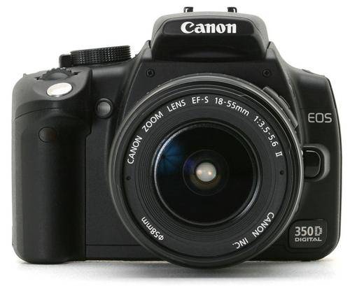 Canon 350D Digital SLR camera (Black) + Canon 18 - 55mm Lens