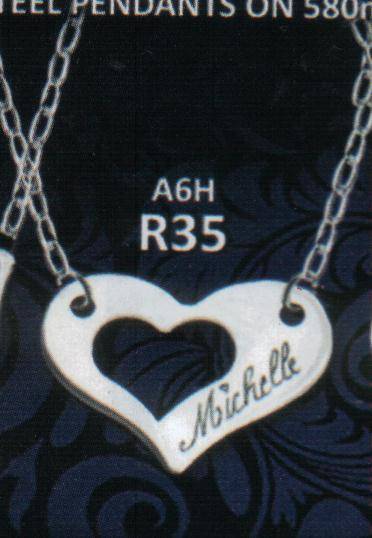 stainless steel open heart necklace - FREE ENGRAVING