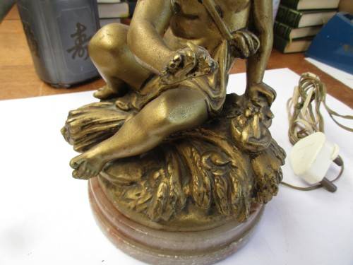 GILDED CHERUB LAMP