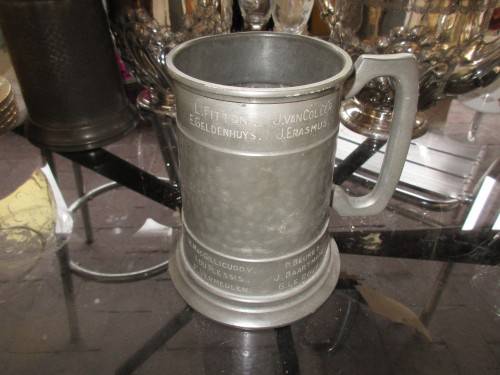PEWTER MUG WITH D SHAPE HANDLE