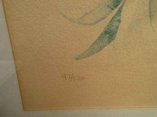BEAUTIFUL PRINT OF HIBISCUS FLOWERS SIGNED B LEIGH