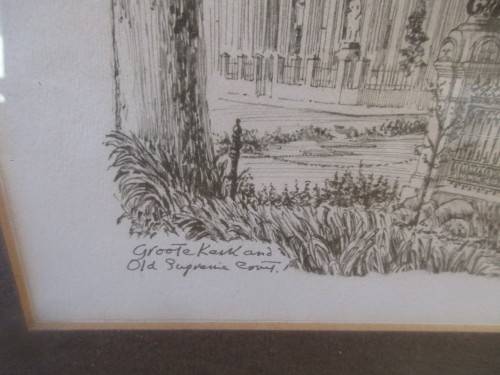 BEAUTIFUL SKETCH GROOTE KERK AND OLD SUPREME COURT R WARD