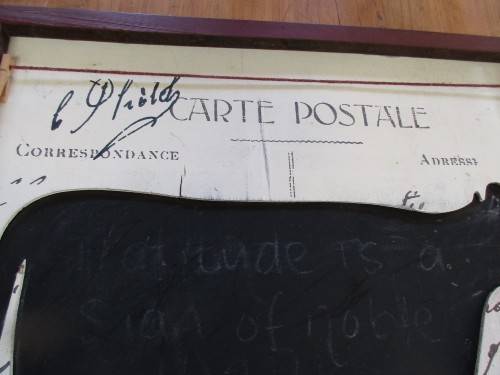 LOVELY ! UNUSUAL FRAMED COW WITH FRENCH POSTMARKS