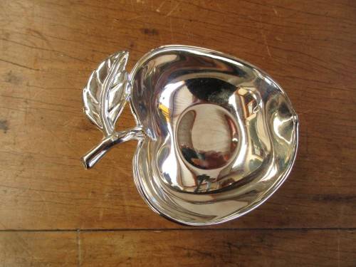 SILVER PLATED APPLE BOWL