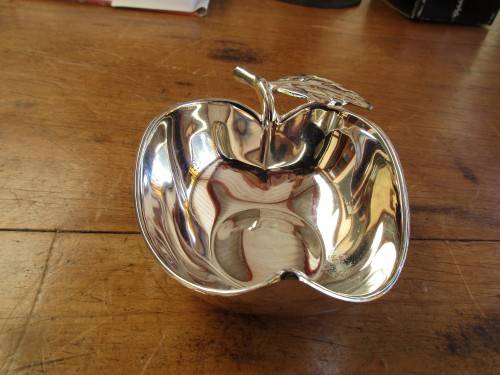 SILVER PLATED APPLE BOWL