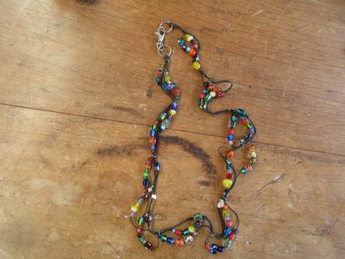BEAUTIFUL GLASS MULTI COLOURED BEAD NECKLACE MURANO