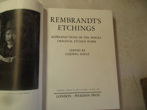 REMBRANDTS ETCHINGS 2 VOLUMES IN SLIP CASE 1952 COMPLETE EDITION