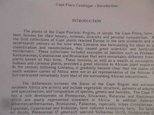 JOURNAL OF SOUTH AFRICAN BOTANY PLANTS OF THE CAPE FLORA  1984 FIRST EDITION