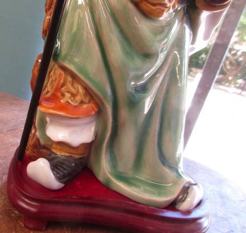 ABSOLUTELY BIG  BEAUTIFUL CHINESE WARRIOR FIGURINE WITH HALBERD PROBABLY YONGZHENG NIAN ZHI 2000`S