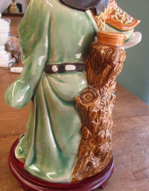 ABSOLUTELY BIG  BEAUTIFUL CHINESE WARRIOR FIGURINE WITH HALBERD PROBABLY YONGZHENG NIAN ZHI 2000`S