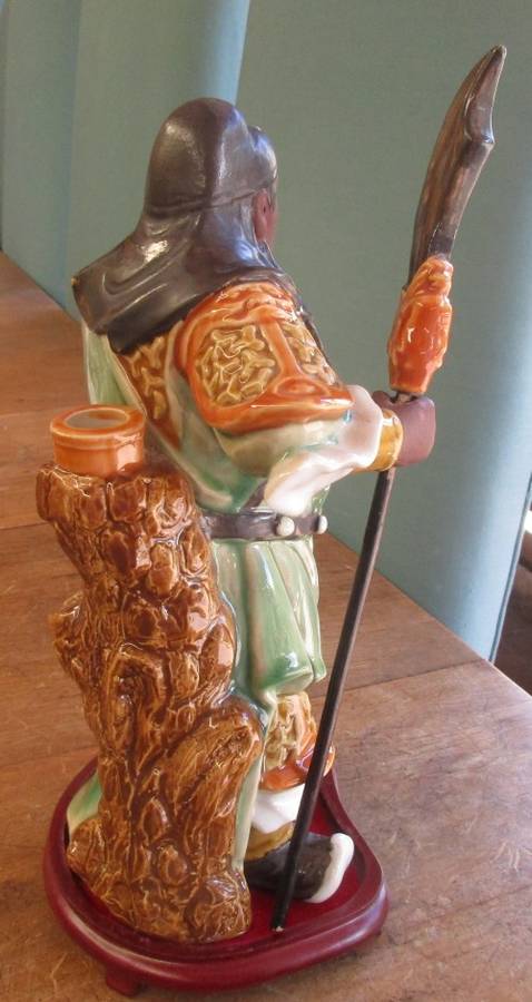 ABSOLUTELY BIG  BEAUTIFUL CHINESE WARRIOR FIGURINE WITH HALBERD PROBABLY YONGZHENG NIAN ZHI 2000`S