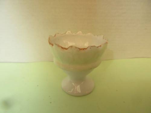 VICTORIAN CERAMIC HANDPAINTED EGG HOLDER SET c 1870`s
