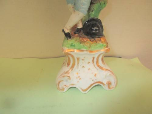 BEAUTIFUL PAIR STAFFORDSHIRE SPILL VASES AS FIGURES c 1870`s  HANDPAINTED.