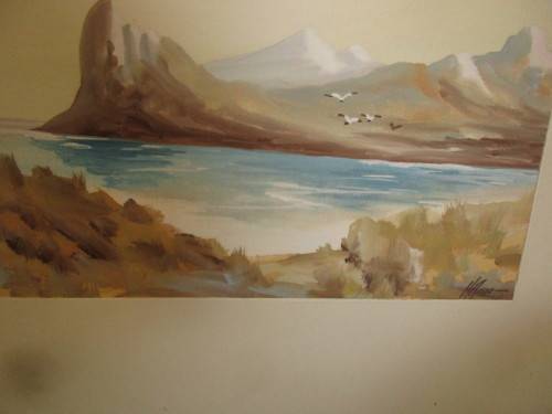WATERCOLOUR ON BOARD HOUT BAY CAPE TOWN  SIGNED H ANDERS