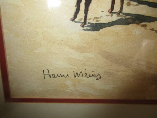 BEAUTIFUL HENNI MEINZ  WATERCOLOUR COWS ON A BEACH