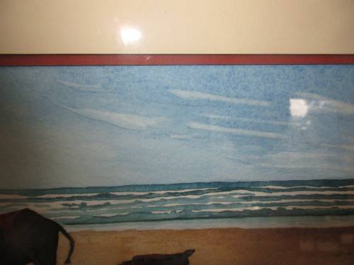 BEAUTIFUL HENNI MEINZ  WATERCOLOUR COWS ON A BEACH