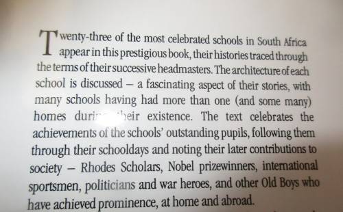 HISTORIC SCHOOLS OF SOUTH AFRICA FIRST EDITION 1993