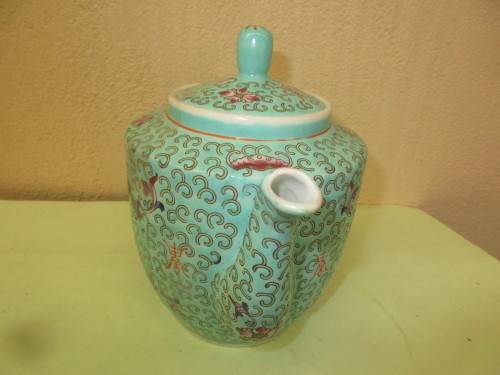 BEAUTIFUL ZHONGGUO JINGDEZHEN  TURQUOISE TEAPOT