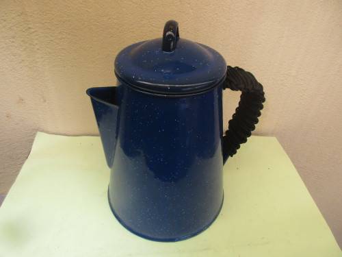 BIG BLUE ENAMEL COFFEE POT